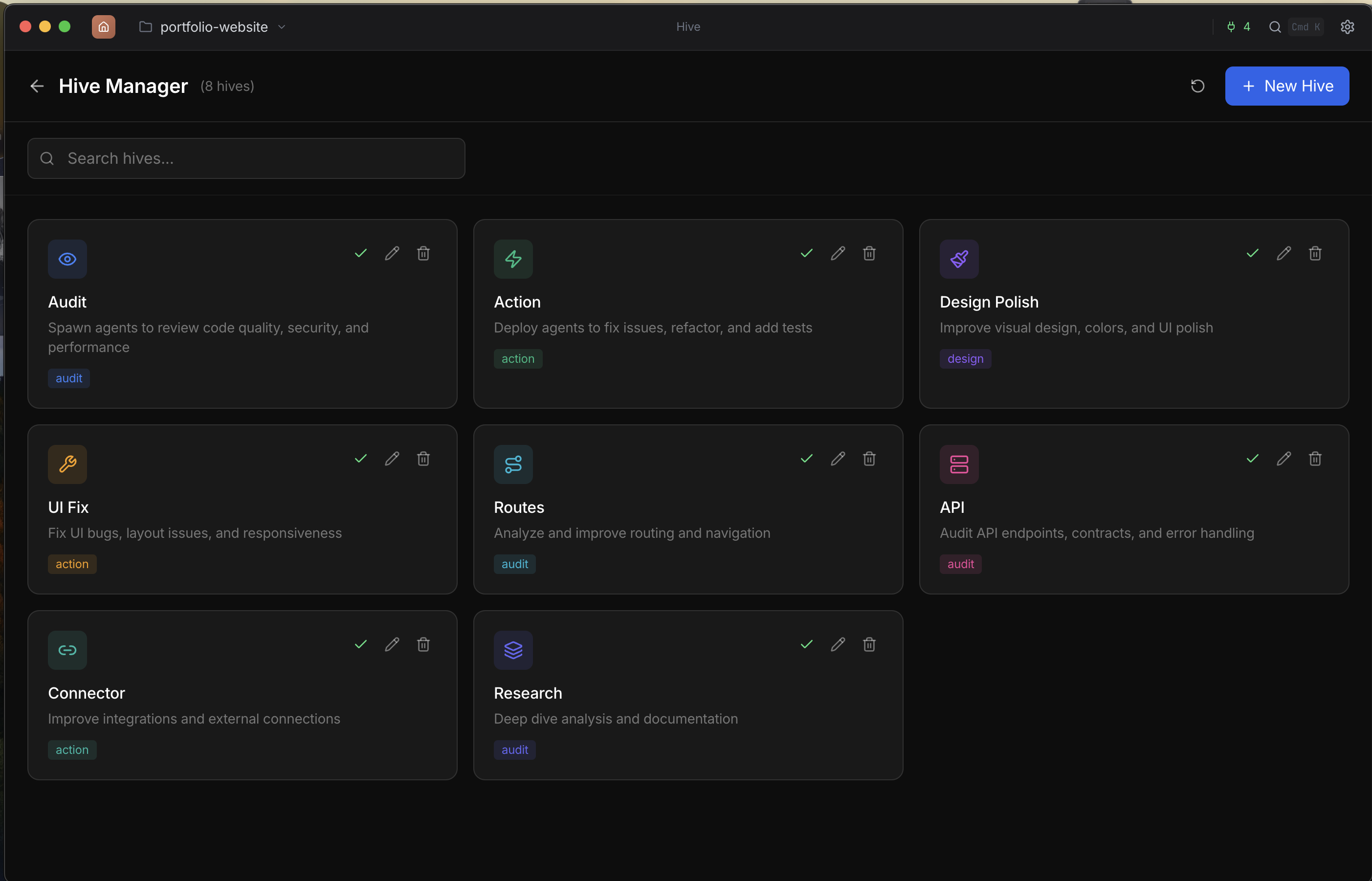 Agent Hive - multi-agent swarm management