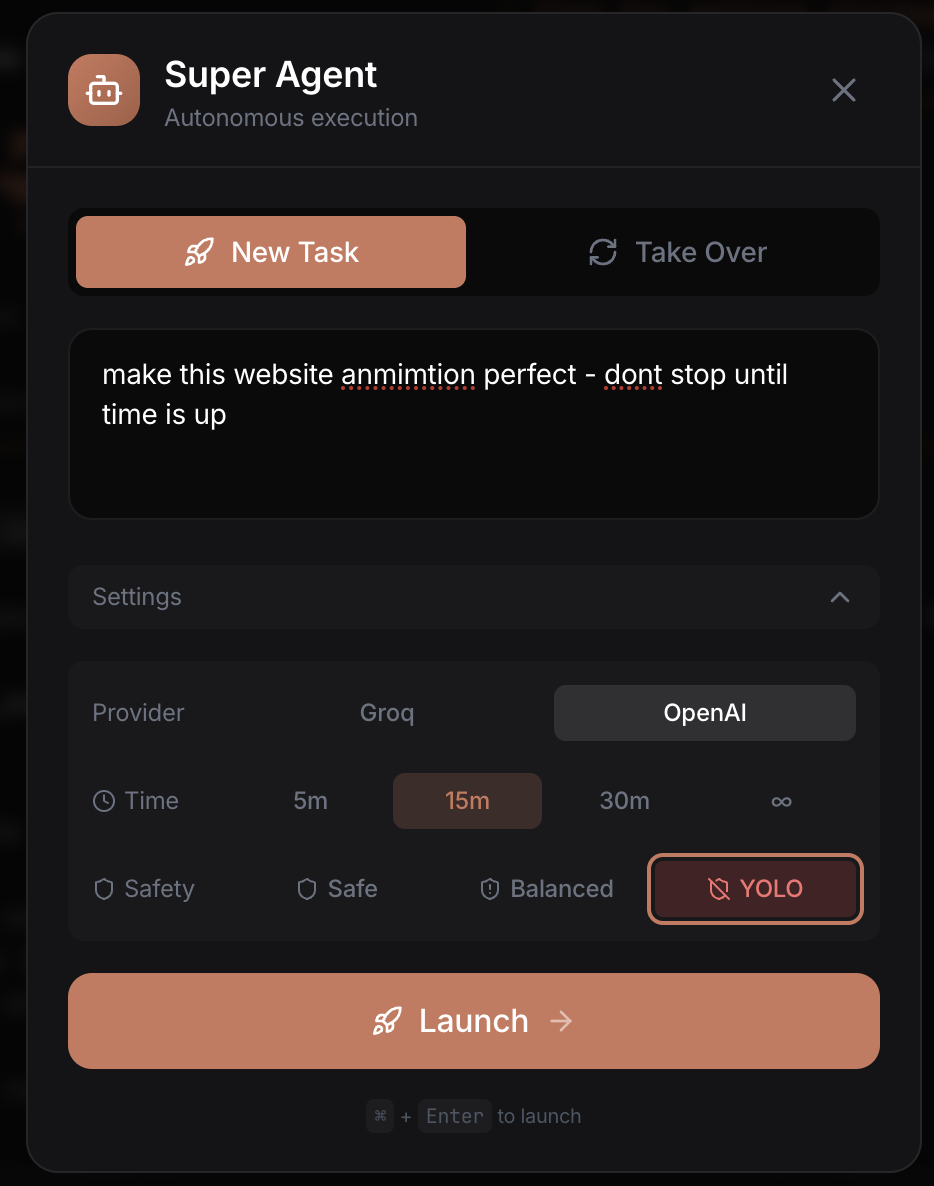 Super Agent - autonomous task execution